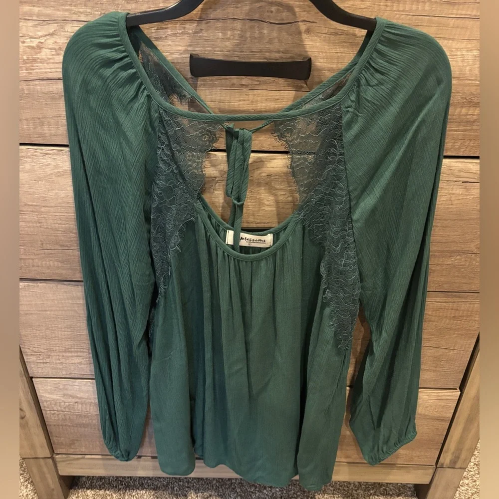 Impressions Lace Detail Blouse - Picture 1 of 5